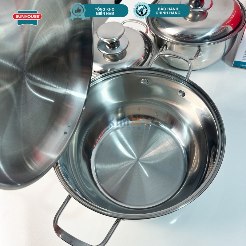 Bộ 3 nồi Sunhouse SHD335 - 3 đáy INOX cao cấp